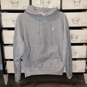 gray champion reverse weave hoodie